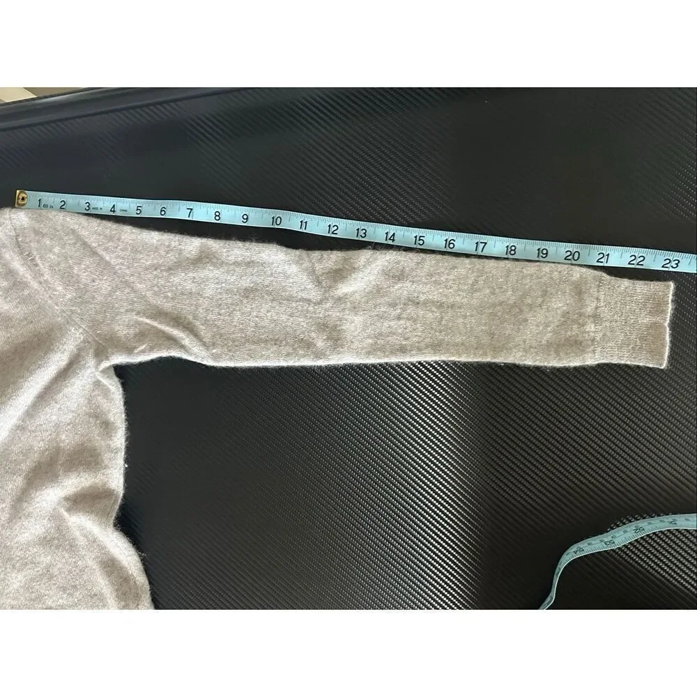Grey Cashmere V-neck Sweater